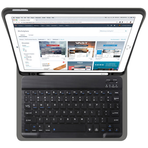 Techsuit - CozyTab Case (with Pencil Holder/RGB Wireless Magnetic Keyboard) - iPad Air 10.5 2019 / iPad Pro 10.5 2017 - Black