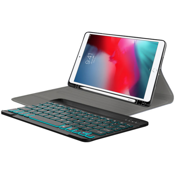 Techsuit - CozyTab Case (with Pencil Holder/RGB Wireless Magnetic Keyboard) - iPad Air 10.5 2019 / iPad Pro 10.5 2017 - Black