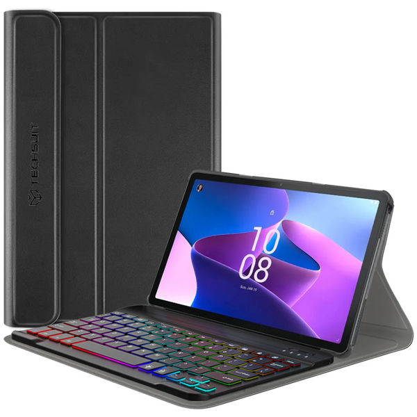 Techsuit - CozyTab Case (with RGB Wireless Magnetic Keyboard) - Lenovo Tab M10 3rd Gen (TB328FU/TB328XU) - Black