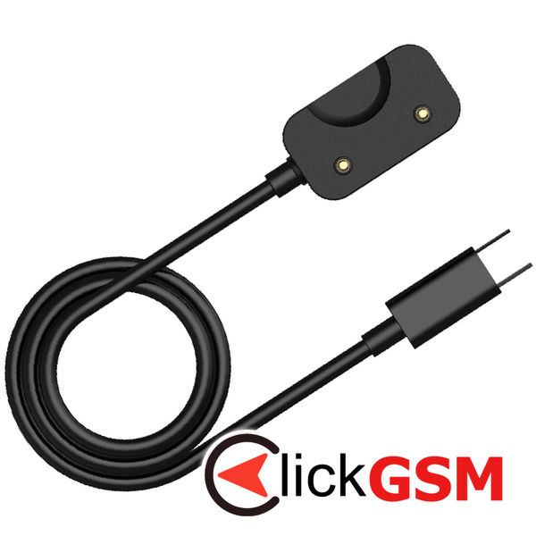 Techsuit - SmartWatch Wireless Charging Cable (WCC1) - Type-C, for Samsung Galaxy Fit3, 5V, 1A, 5W, 1m - Black