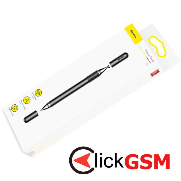 Baseus - Stylus Pen Golden Cudgel (ACPCL-01) - Capacitive, with Precision Disc and Gel Pen, for iOS, Android - Black