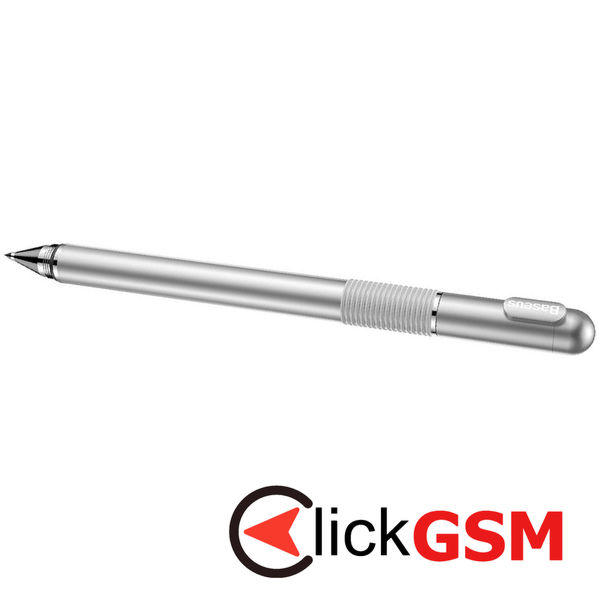 Baseus - Stylus Pen Golden Cudgel (ACPCL-0S) - Capacitive, with Precision Disc and Gel Pen, for iOS, Android - Silver