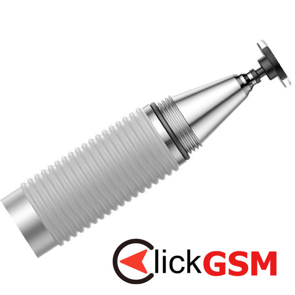 Baseus - Stylus Pen Golden Cudgel (ACPCL-0S) - Capacitive, with Precision Disc and Gel Pen, for iOS, Android - Silver