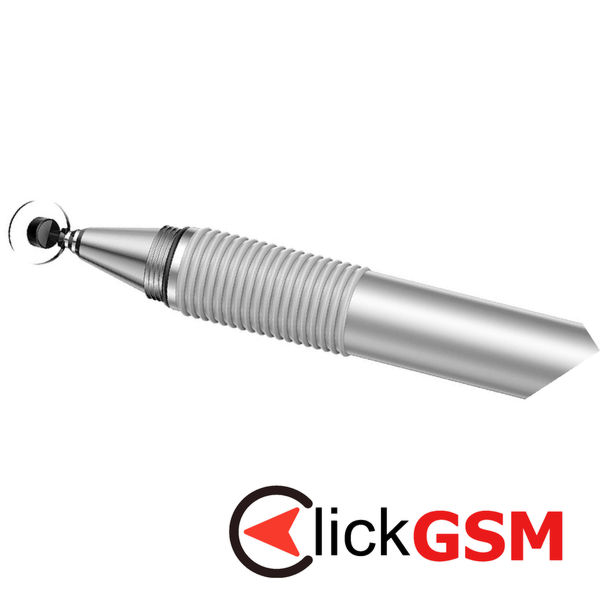 Baseus - Stylus Pen Golden Cudgel (ACPCL-0S) - Capacitive, with Precision Disc and Gel Pen, for iOS, Android - Silver