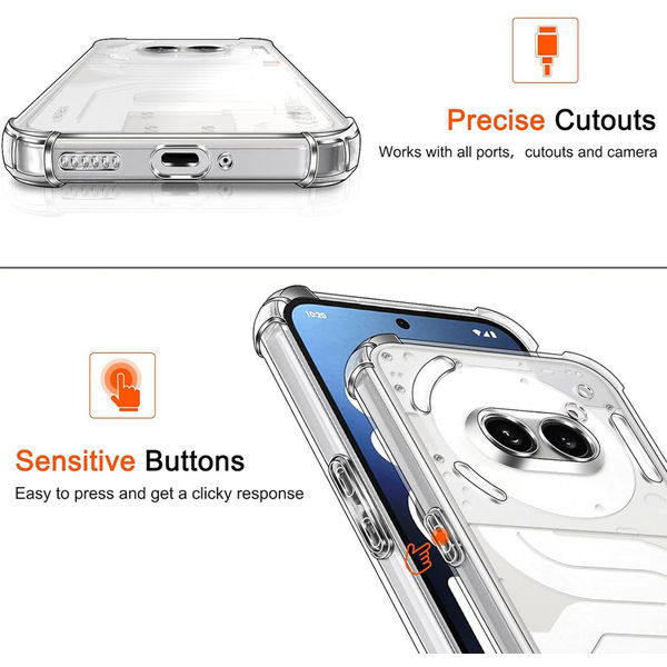 Techsuit - Shockproof Clear Silicone - Nothing Phone (2a) / (2a) Plus - Clear