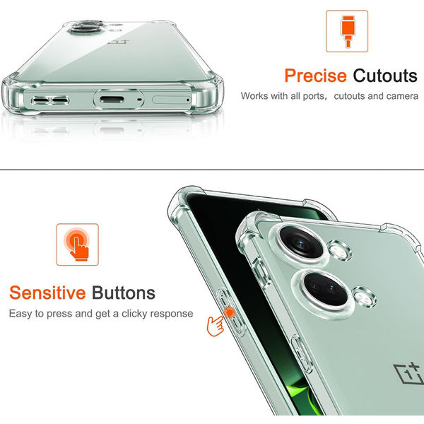 Techsuit - Shockproof Clear Silicone - OnePlus Nord 3 - Clear