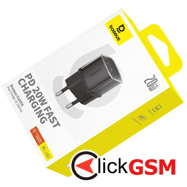 Baseus - Wall Charger (P10162503113-00) - GaN5S, Type-C, 20W - Black