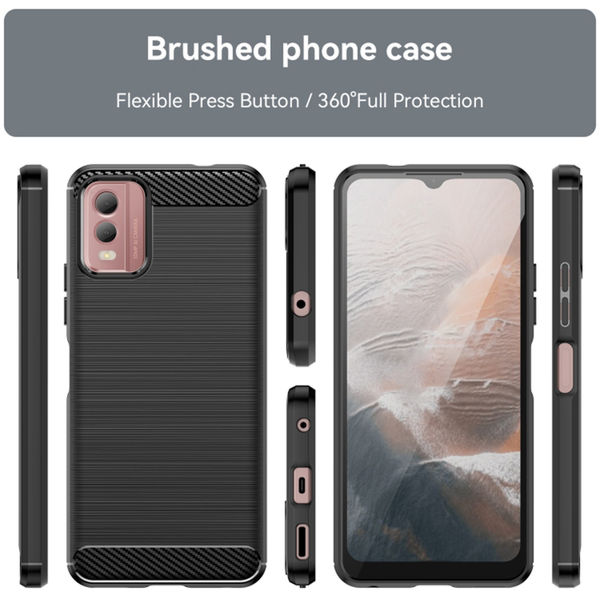 Techsuit - Carbon Silicone - Nokia C32 - Black