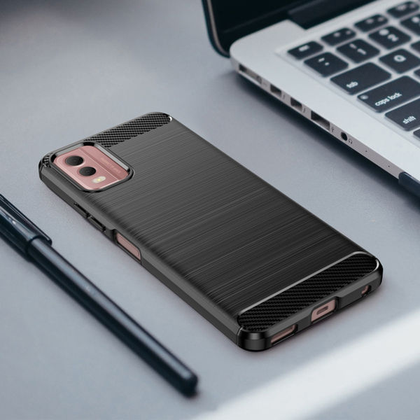 Techsuit - Carbon Silicone - Nokia C32 - Black