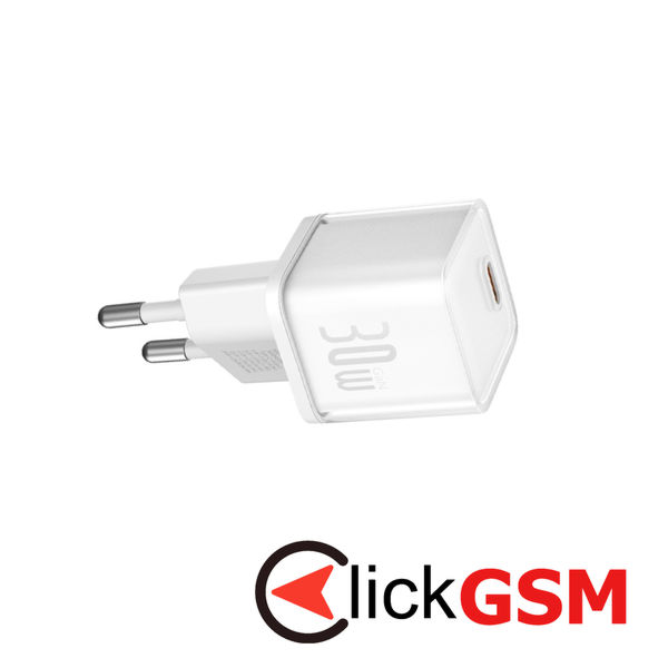 Baseus - Wall Charger Gallium Nitride (P10162504213-00) - GaN5S, Type-C, Fast Charge, 30W - White
