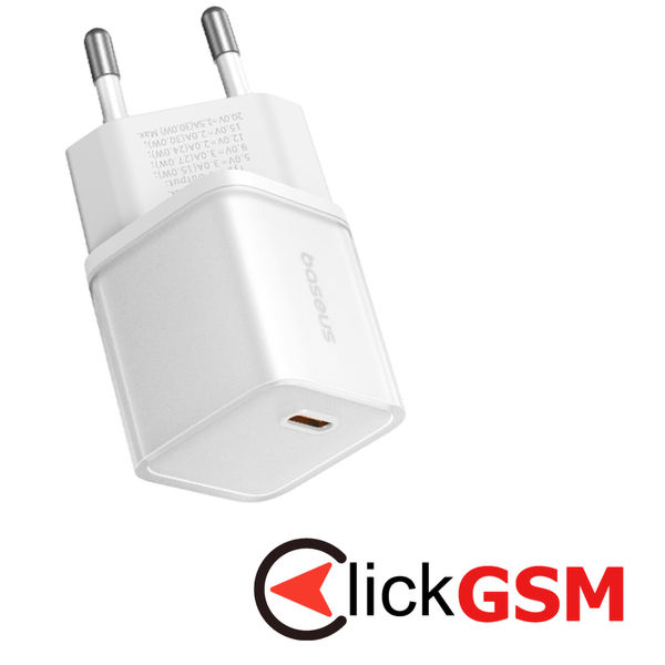 Baseus - Wall Charger Gallium Nitride (P10162504213-00) - GaN5S, Type-C, Fast Charge, 30W - White