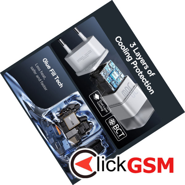 Baseus - Wall Charger Gallium Nitride (P10162504213-00) - GaN5S, Type-C, Fast Charge, 30W - White