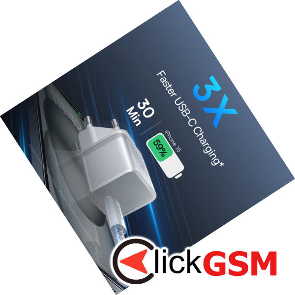 Baseus - Wall Charger Gallium Nitride (P10162504213-00) - GaN5S, Type-C, Fast Charge, 30W - White