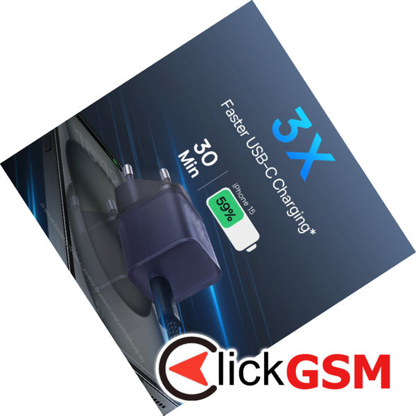 Baseus - Wall Charger Gallium Nitride (P10162504523-00) - GaN5S, Type-C, Fast Charge, 30W - Purple