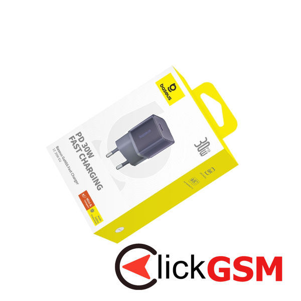 Baseus - Wall Charger Gallium Nitride (P10162504523-00) - GaN5S, Type-C, Fast Charge, 30W - Purple