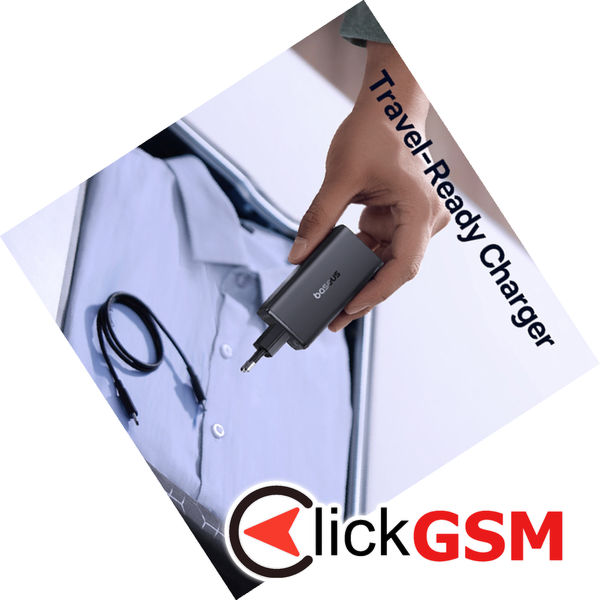 Baseus - Wall Charger GaN6 Pro (P10162705112-00) - 2x USB, 2x Type-C, 100W, with Cable Type-C, 100W, 20V, 5A, 1m - Black