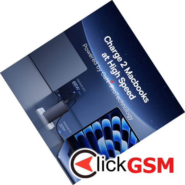 Baseus - Wall Charger GaN6 Pro (P10162705112-00) - 2x USB, 2x Type-C, 100W, with Cable Type-C, 100W, 20V, 5A, 1m - Black