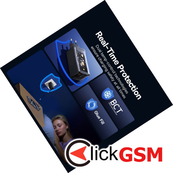 Baseus - Wall Charger GaN6 Pro (P10162705112-00) - 2x USB, 2x Type-C, 100W, with Cable Type-C, 100W, 20V, 5A, 1m - Black