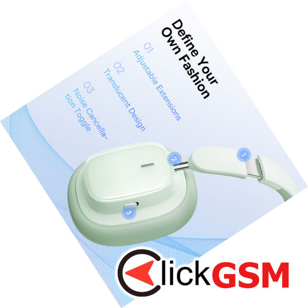 Baseus - Wireless Headphones Bowie H1i (A00050402633-00) - Noise-Cancellation, Bluetooth 5.3 - Natural Green