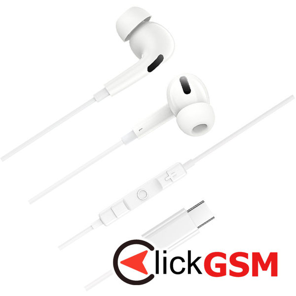 Baseus - Wired Earphones Encok CZ18 (A00170100213-Z1) - Type-C, 20Hz-20kHz - Moon White