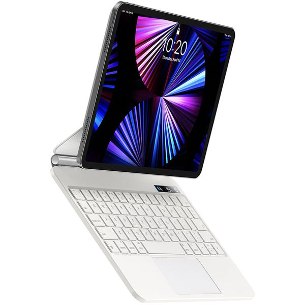 Baseus - Brilliance Magnetic Keyboard Case with Digital Display (ARJK010302) - iPad Pro 12.9 (2018/2020/2021/2022) - White