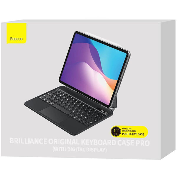 Baseus - Brilliance Magnetic Keyboard Case with Digital Display (ARJK010216) - iPad Pro 12.9 (2018/2020/2021/2022) - Gray