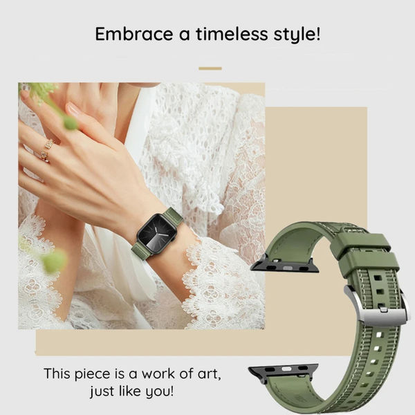 Techsuit - Watchband 32mm (W051) - Apple Watch 1/2/3/4/5/6/7/8/9/10/SE/SE 2 (38/40/41/42mm) - Green