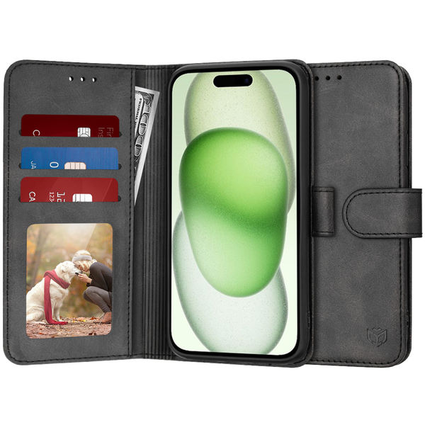 Techsuit - Diary Book - iPhone 15 Plus - Black