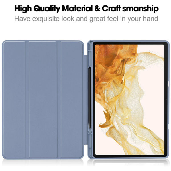 Techsuit - Flex Trifold (with Pencil Holder) - Samsung Galaxy Tab S7 Plus / S8 Plus - Gray
