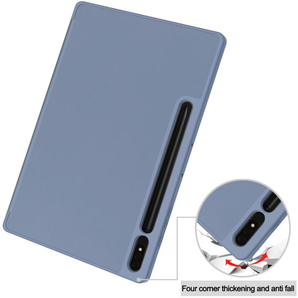 Techsuit - Flex Trifold (with Pencil Holder) - Samsung Galaxy Tab S7 Plus / S8 Plus - Gray