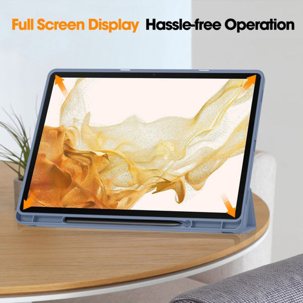 Techsuit - Flex Trifold (with Pencil Holder) - Samsung Galaxy Tab S7 Plus / S8 Plus - Gray