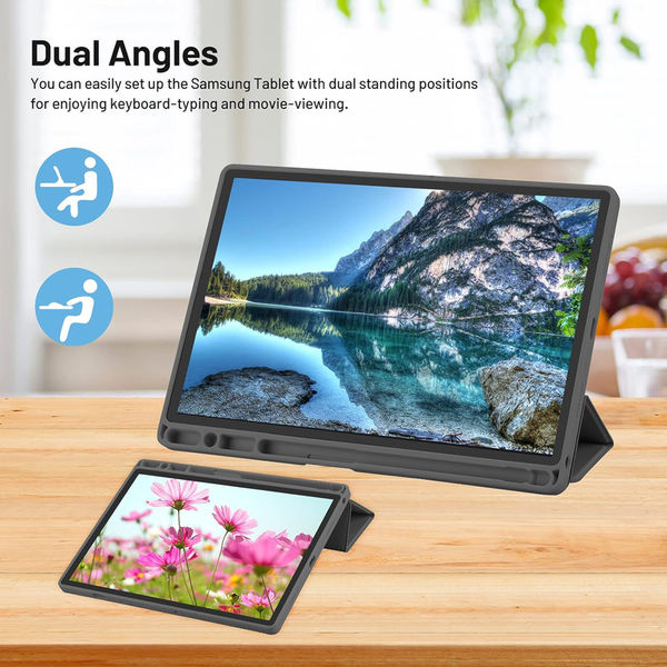 Techsuit - Flex Trifold (with Pencil Holder) - Samsung Galaxy Tab A8 10.5 (2021) - Black