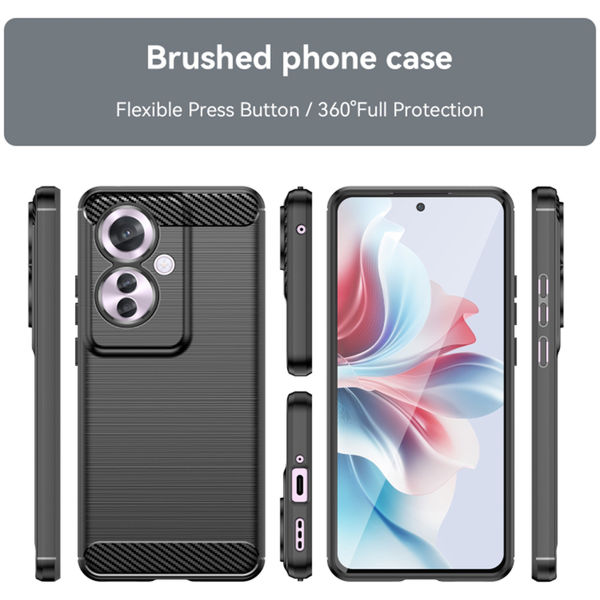 Techsuit - Carbon Silicone - Oppo Reno11 F - Black