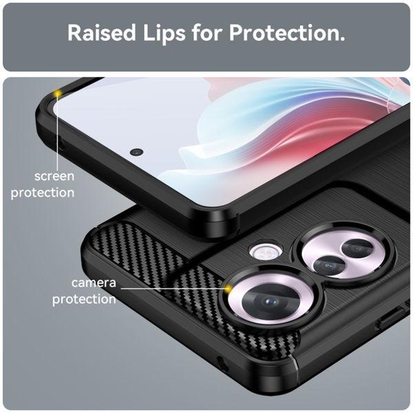 Techsuit - Carbon Silicone - Oppo Reno11 F - Black