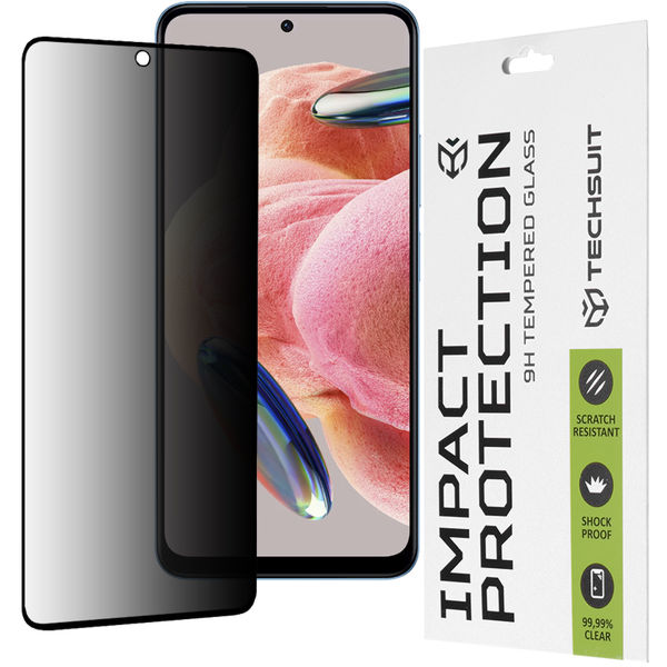 Techsuit - 111D Privacy Full Glue - Xiaomi Redmi Note 12 4G / 12 5G / Poco X5 - Black
