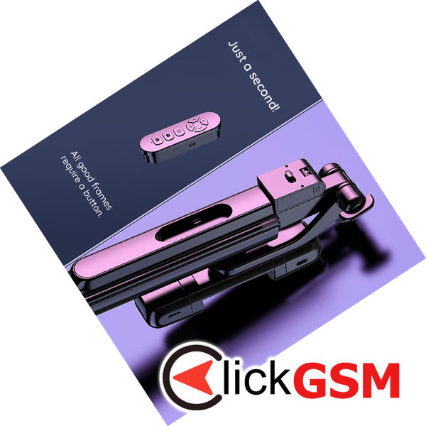 Techsuit - Selfie Stick (K30S) - Compact Tripod Mount, Bluetooth Remote Control, Double LED Light, Foldable, 167cm - Black