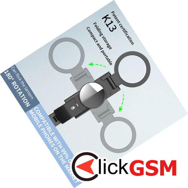 Techsuit - Selfie Stick (K13) - Compact Tripod Mount with Bluetooth Remote Control, LED Beauty Light, Foldable, 84cm - Black