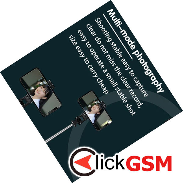 Techsuit - Mini Selfie Stick (K03) - Compact Tripod Mount with Bluetooth Remote Control, Foldable, 70cm - Black