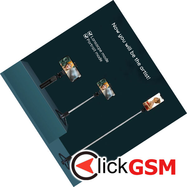 Techsuit - Mini Selfie Stick (K03) - Compact Tripod Mount with Bluetooth Remote Control, Foldable, 70cm - Black