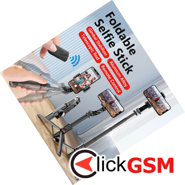 Techsuit - Selfie Stick (L19) - Stable Monopod/Tripod with Bluetooth Remote Control, 400mAh, 70cm - Black