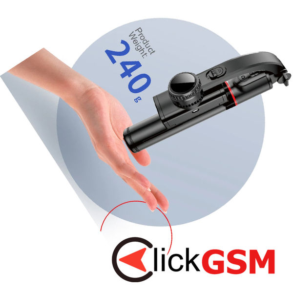 Techsuit - Selfie Stick (L19) - Stable Monopod/Tripod with Bluetooth Remote Control, 400mAh, 70cm - Black