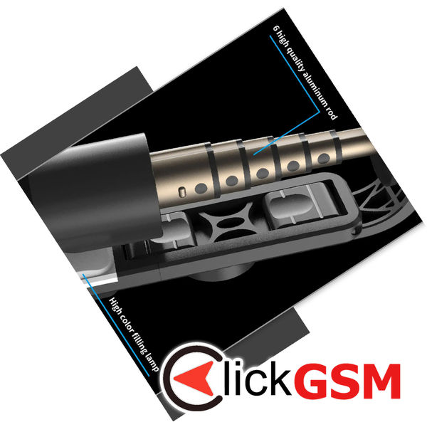 Techsuit - Mini Selfie Stick (L10s) - Stable Tripod with Bluetooth Remote Control and Fill Light, 70cm - Black