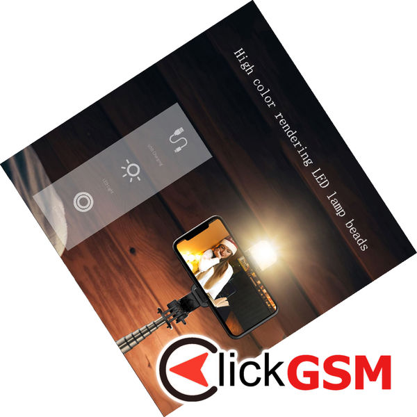 Techsuit - Mini Selfie Stick (L11s) - Stable Tripod with Bluetooth Remote Control and LED Light, 75cm - Black