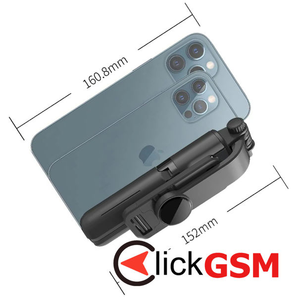 Techsuit - Mini Selfie Stick (L11) - Stable Tripod with Bluetooth Self Timer, 360 Rotation, 73cm - Black