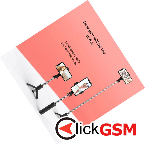 Techsuit - Mini Selfie Stick (L11) - Stable Tripod with Bluetooth Self Timer, 360 Rotation, 73cm - Black