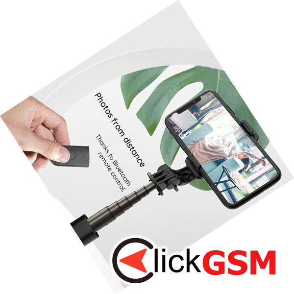 Techsuit - Mini Selfie Stick (L10) - Stable Tripod with Bluetooth Remote Control, 360 Rotation, Aluminium Alloy, 68cm - Black