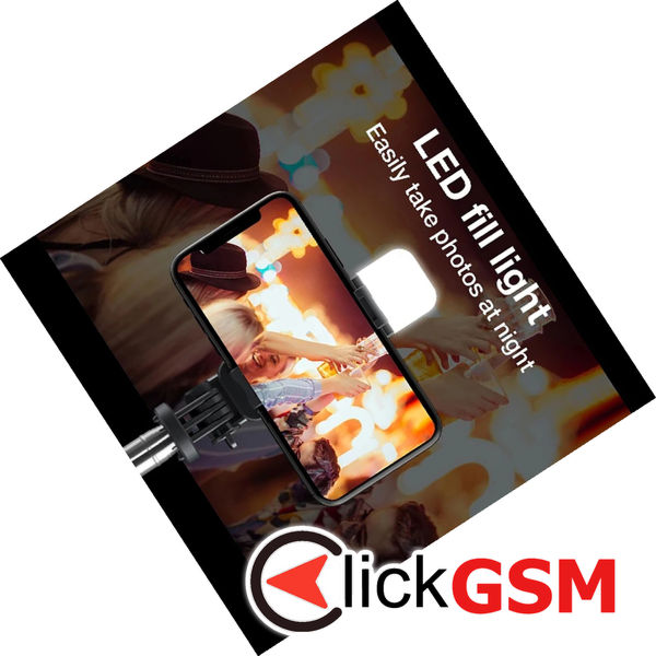 Techsuit - Selfie Stick (L02s) - Stable Tripod with Bluetooth Remote Control and Fill Light, Stainless Steel, 104cm - Black