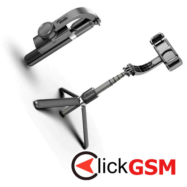 Techsuit - Selfie Stick (L08) - Stable Gimbal/Tripod with Bluetooth Remote Control, 360 Rotation, 86cm - Black