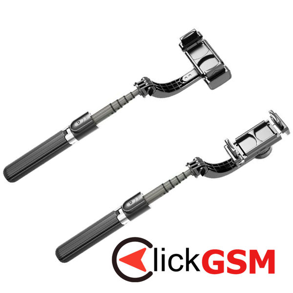 Techsuit - Selfie Stick (L08) - Stable Gimbal/Tripod with Bluetooth Remote Control, 360 Rotation, 86cm - Black