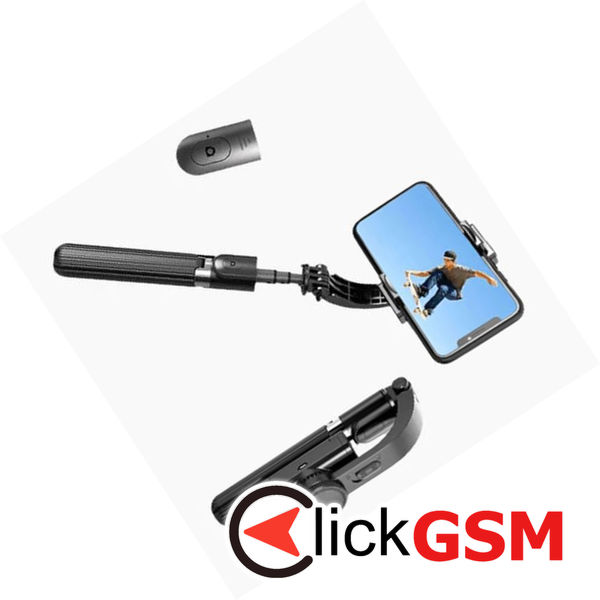 Techsuit - Selfie Stick (L08) - Stable Gimbal/Tripod with Bluetooth Remote Control, 360 Rotation, 86cm - Black